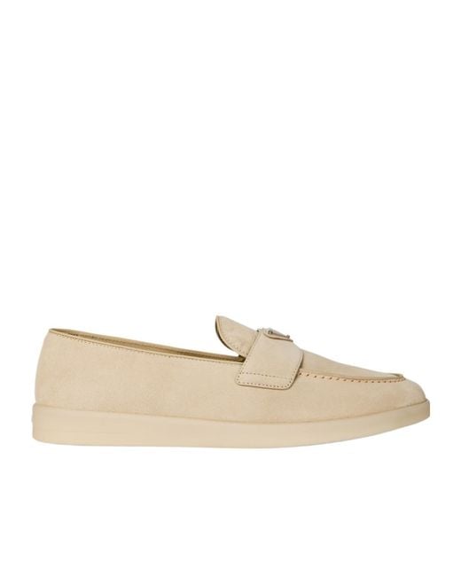 Prada Natural Suede Loafers for men