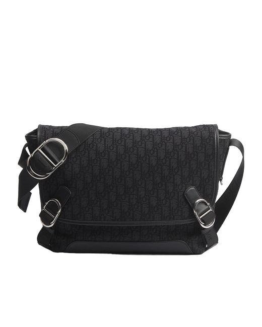 Dior Black Medium Jett Messenger Bag With Flap for men