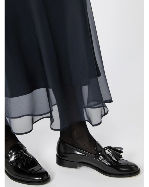 Max Mara Black Eastrale Sheer Silk Skirt