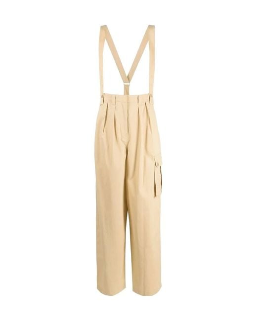 KENZO Natural Strap Overalls And Casual Pants