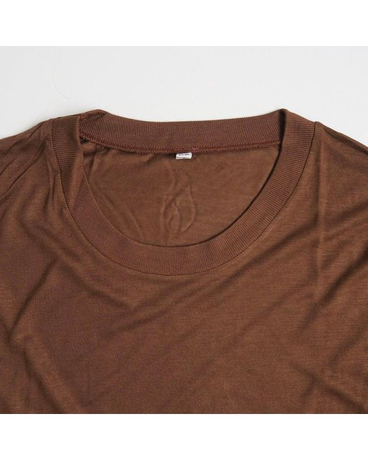 Baserange Brown Round-Neck Long-Sleeve Top