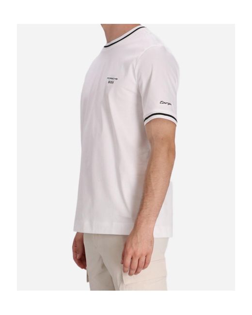 Boss White C-Taut 197 Logo Trim T-Shirt for men