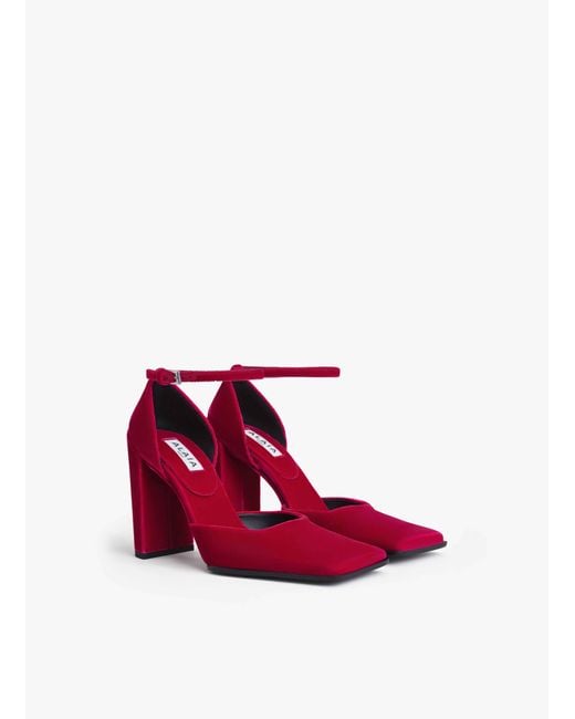 Alaïa Red Square-Toed High Heels