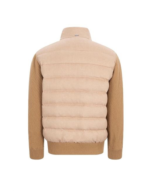 Herno Natural Long-Sleeved Cotton-Padded Jacket for men