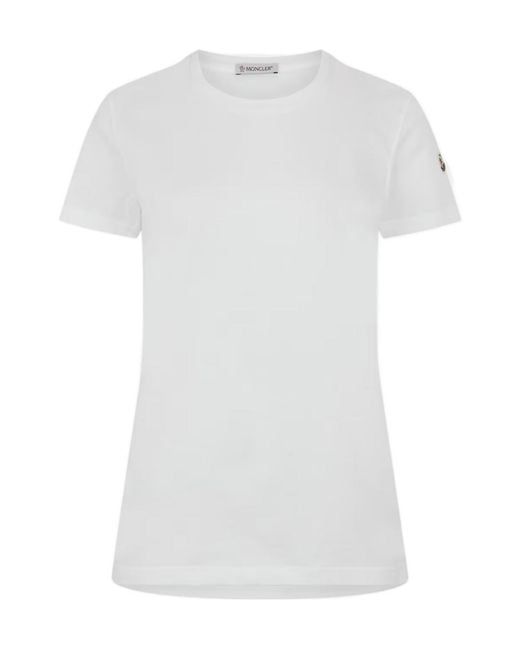 Moncler White Logo Short-Sleeved T-Shirt
