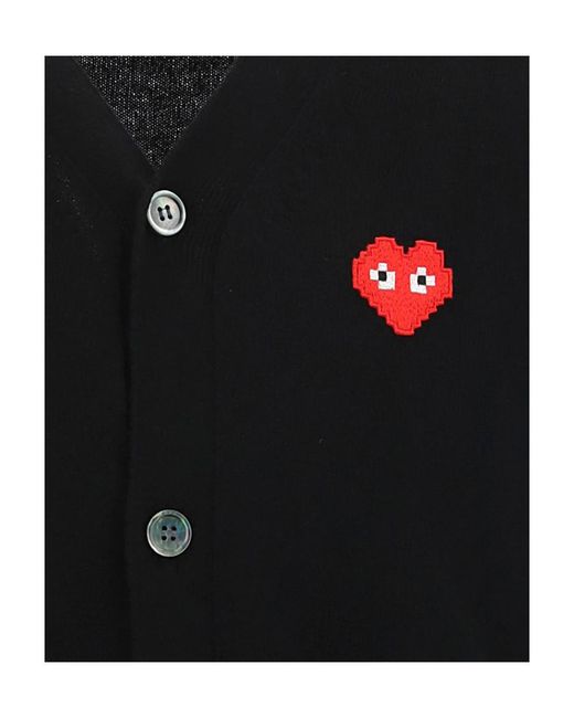 COMME DES GARÇONS PLAY Black Comme Des Garçons Play Logo Patch Buttoned Cardigan for men