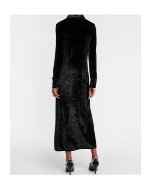 Jil Sander Black Velvet Shirt Dress