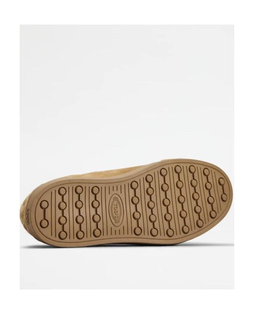 Tod's Brown Logo Printed Round Toe Sneakers for men