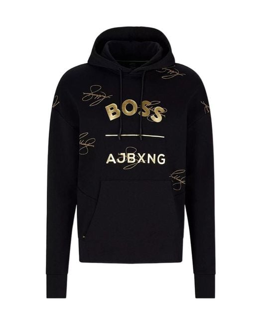 Boss Blue X Ajbxng Logo-Print Hoodie for men