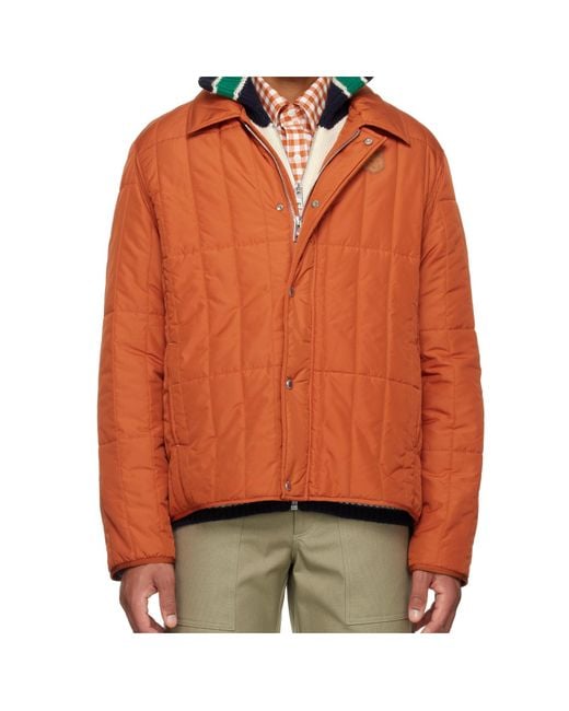 Maison Kitsuné Orange Quilted Cotton Jacket