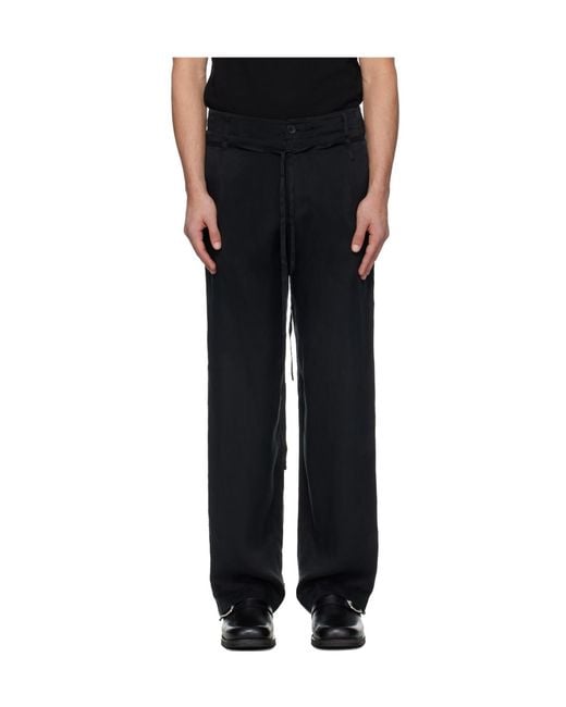 Post Archive Faction PAF Black Twill Trousers for men