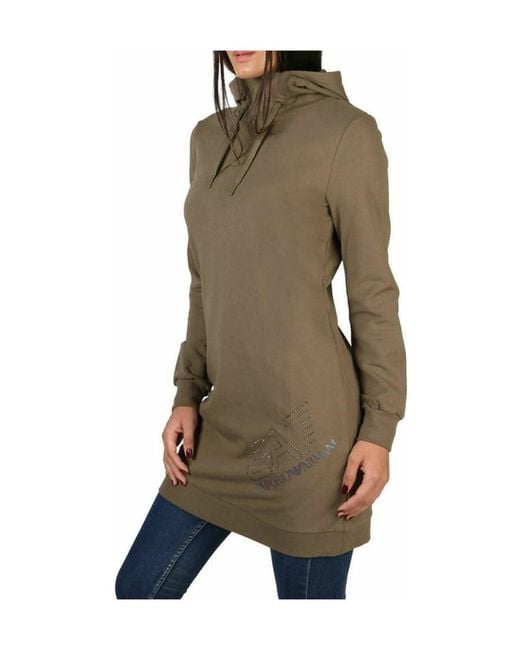 Emporio Armani Green A Hooded, Long-Sleeved Dress