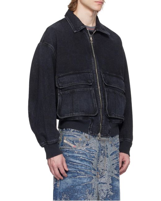 DIESEL Blue D-Kurz Batavia-Weave Denim Jacket for men