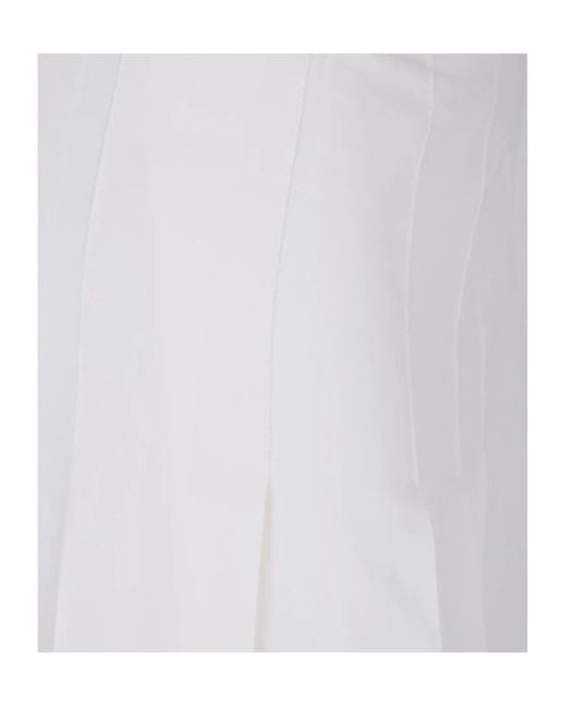 P.A.R.O.S.H. White P.A.R.O..H. Pleat Detailed Skirt