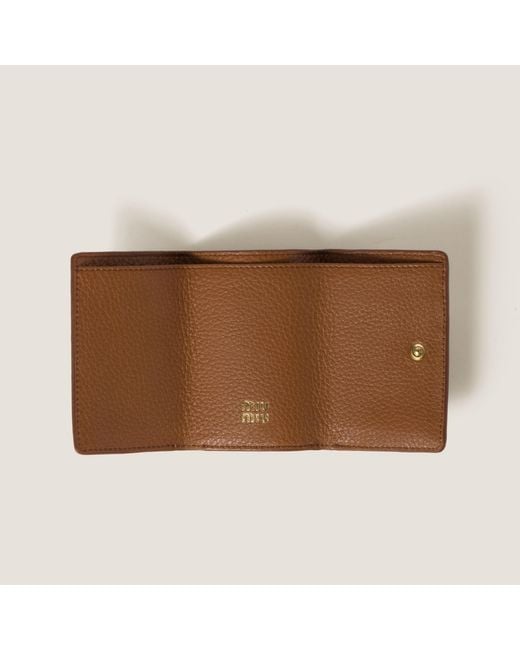 Miu Miu Brown Small Leather Wallet