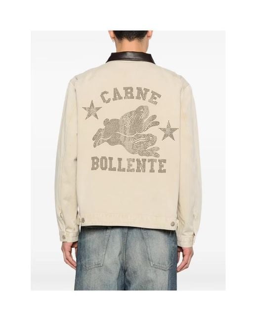 Carne Bollente Natural Polo-Collar Zip-Fastening Jacket for men