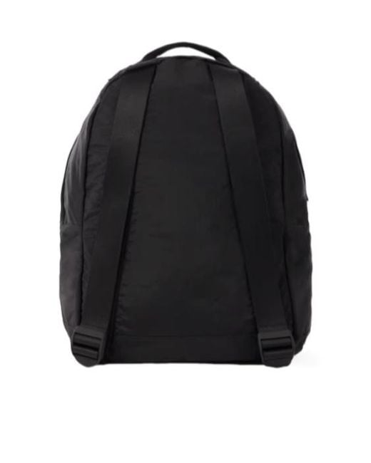Stone Island Black Logo Patch Zipped Backpack for men