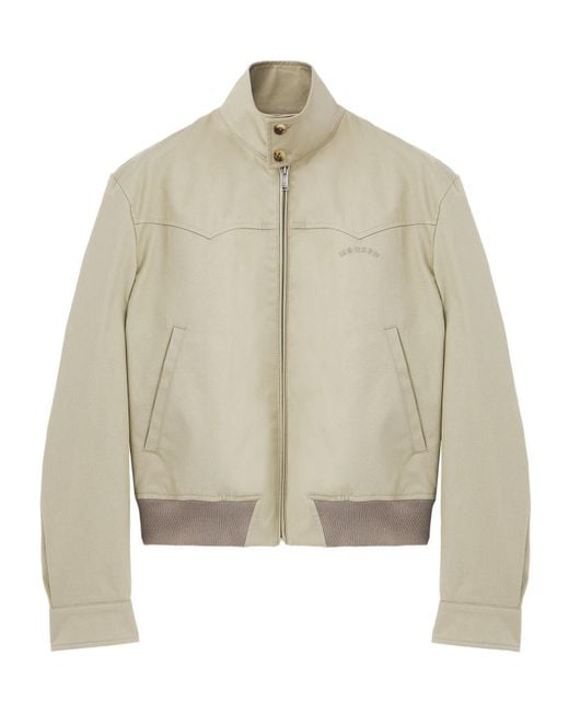 McQueen Natural Cotton Cropped Harrington Jacket for men