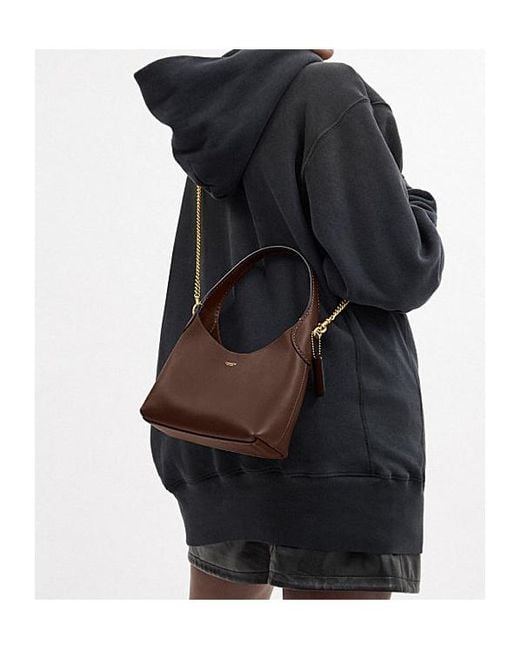 COACH Brown Brooklyn 23 Chained Shoulder Bag