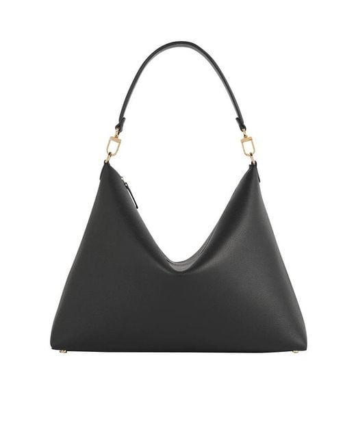 Totême Black Medium-Sized Leather Bevel Bag