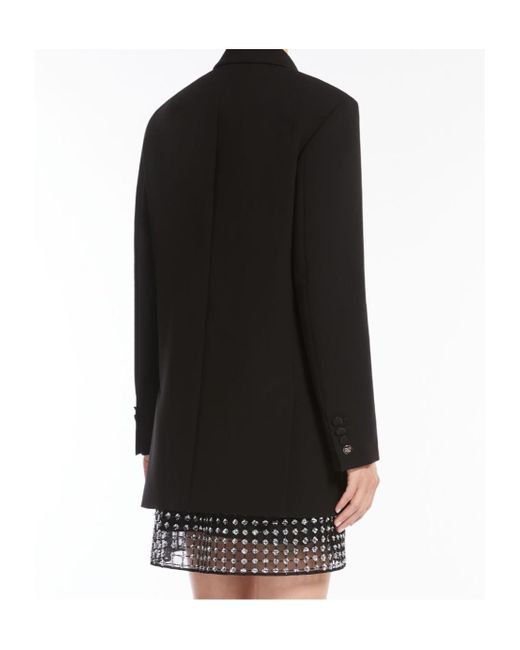 Max Mara Black Pianoforte Double-Breasted Long-Sleeved Jacket