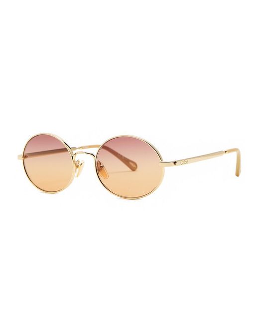 Chloé Pink Round-Frame Sunglasses