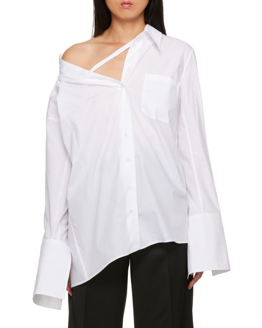 Ann Demeulemeester White Long-Sleeved Button-Up Shirt