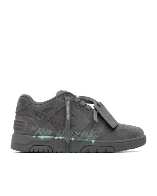 Off-White c/o Virgil Abloh Gray Out Of Office Lace-Up Sneakers for men