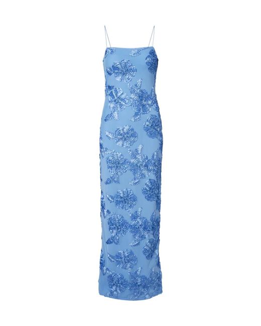 ROTATE BIRGER CHRISTENSEN Blue Floral Embroidered Dress