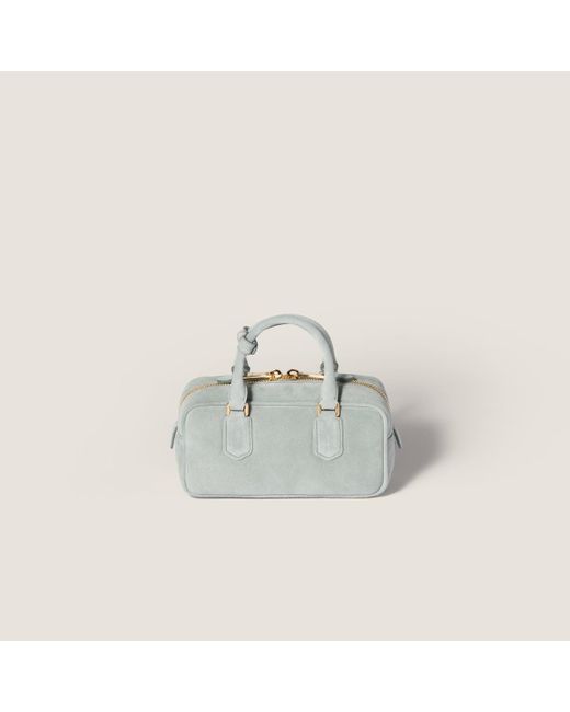 Miu Miu Gray Arcadie Zipped Tote Bag