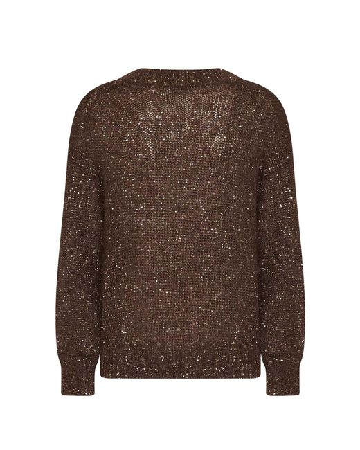 Brunello Cucinelli Brown Long-Sleeve Knit Top