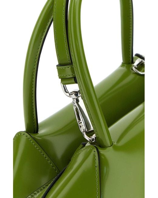 Prada Green Logo Embossed Small Handbag