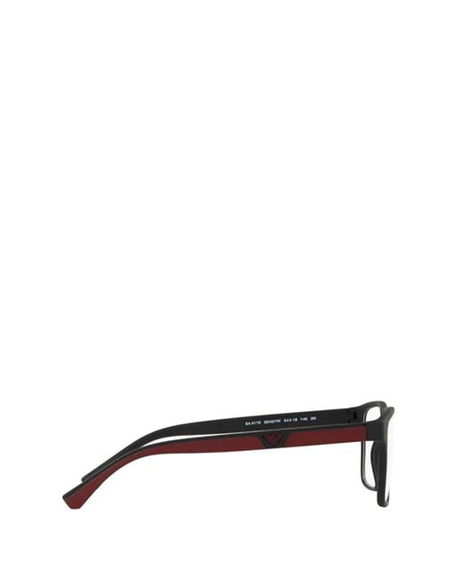 Emporio Armani White Inverted Trapezoidal Full-Frame Glasses for men