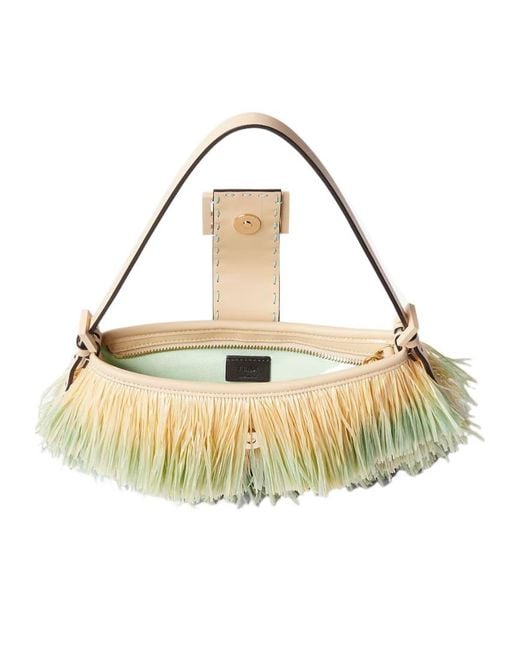 Fendi Metallic Baby B. Fringed Gradient Shoulder Bag