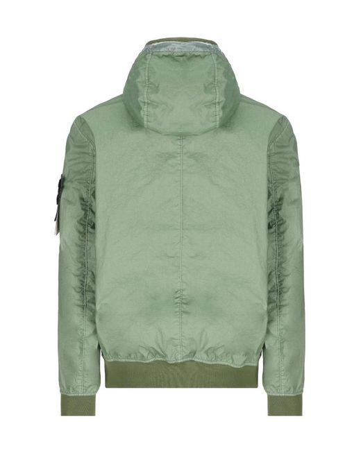 Stone Island Green Logo-Patch Lightweight Jacket for men