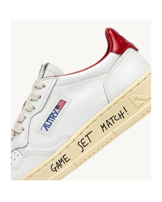 Autry White Medalist Lace-Up Sneakers