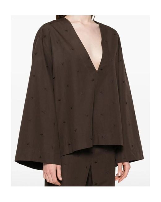 The Attico Brown Embroidered Blouse