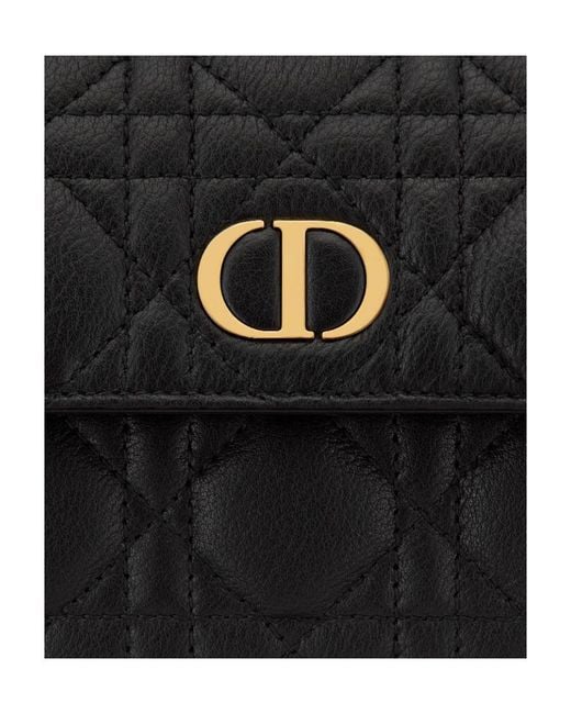 Dior Black Caro Orchid Long Wallet