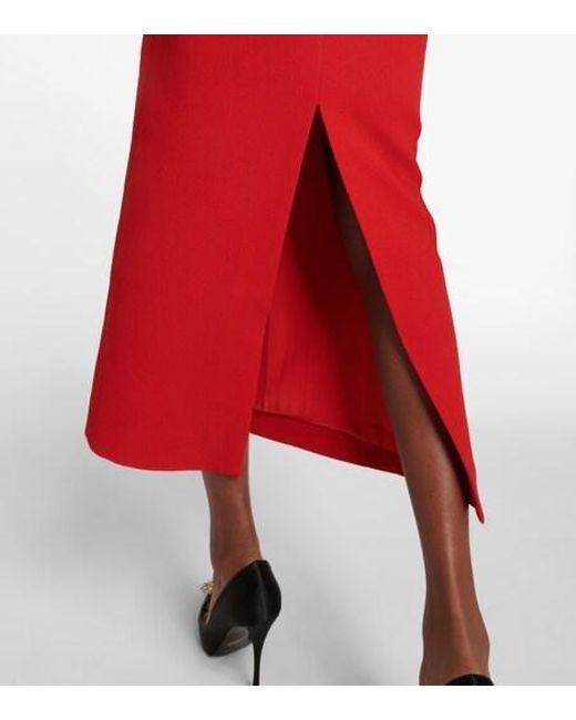 Emilia Wickstead Red Niesha Crêpe Midi Dress