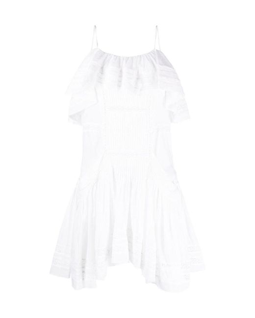 Isabel Marant White Ruffled Broderie Anglaise Mini Dress