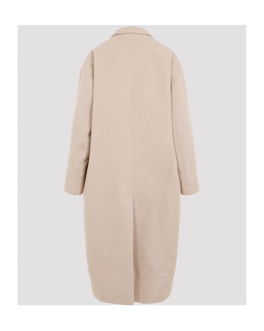 Isabel Marant Natural Efezia Single-Breasted Straight Hem Coat