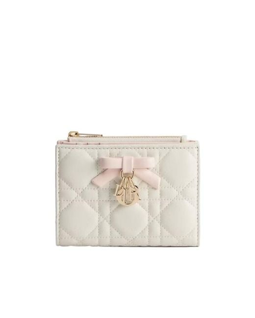 Dior White Qixi Lady Dahlia Wallet