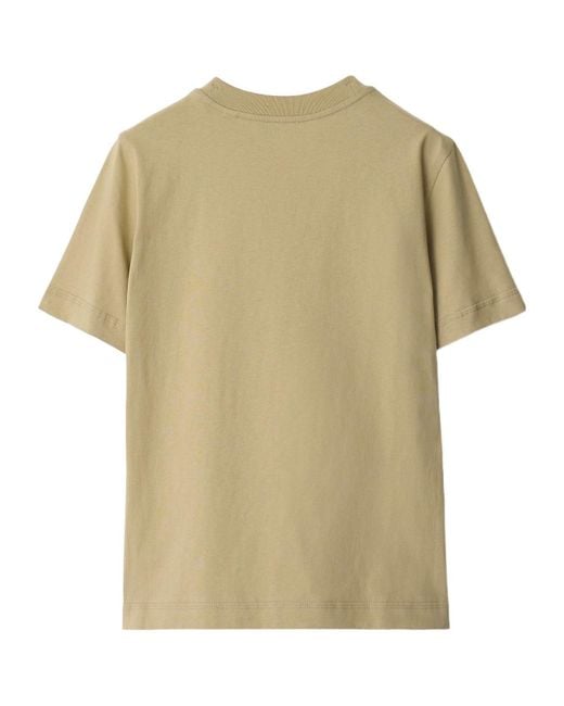 Burberry Natural Ekd Motif Crewneck T-Shirt