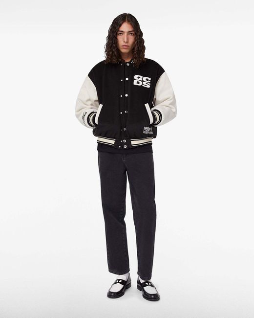 Gcds Black Two-Toned Long-Sleeved Bomber Jacket for men