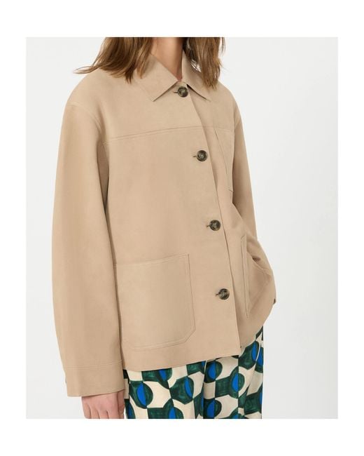 Weekend by Maxmara Natural Long Sleeve Leather Jacket