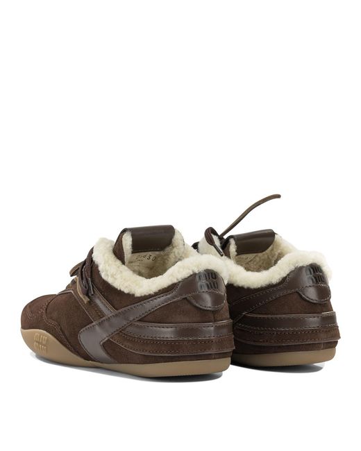 Miu Miu Brown Gymnasium Low-Top Sneakers