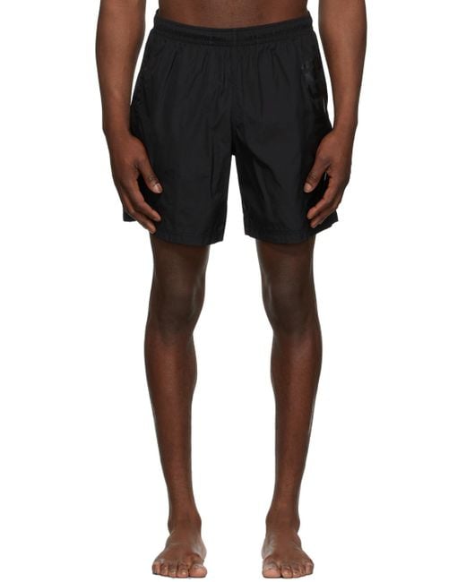 McQueen Black Graffiti Logo Swim Shorts for men