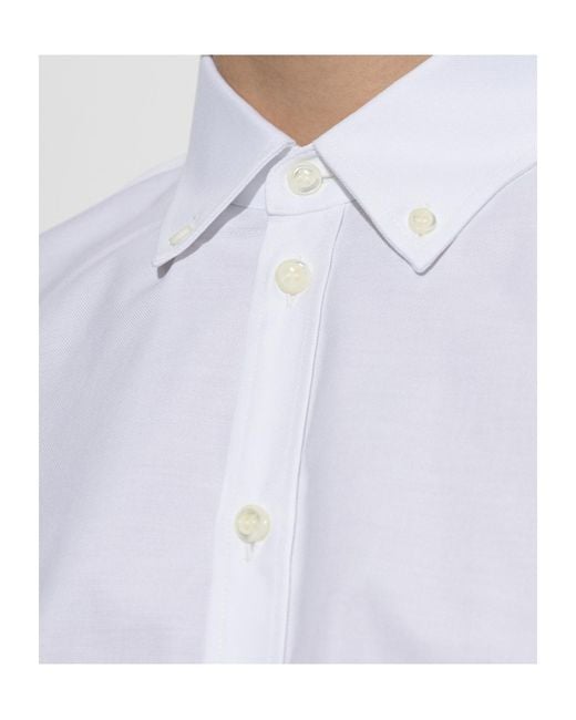 DSquared² White Collared Long-Sleeved Shirt for men