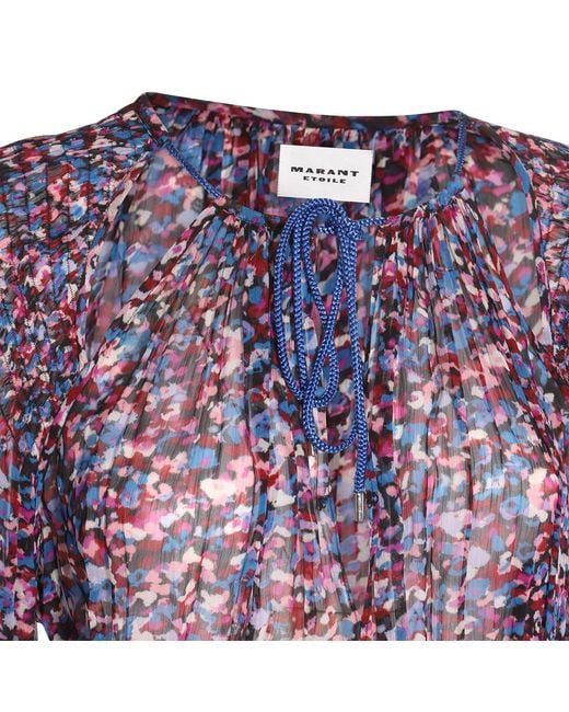 Isabel Marant Purple Tie-Neck Dress