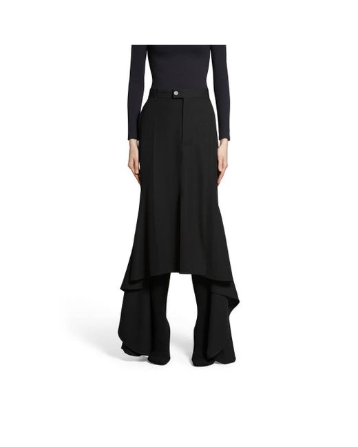 Balenciaga Black Deconstructed Godet Skirt